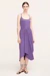 Rebecca Taylor Sarong Drape Dress In Purple