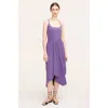 Rebecca Taylor Sarong Drape Dress In Fox Glove