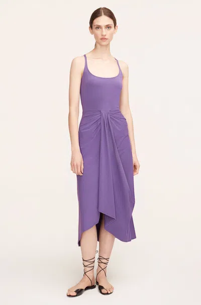 Rebecca Taylor Sarong Drape Dress In Fox Glove