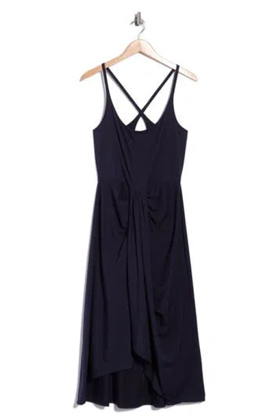 Rebecca Taylor Sarong Drape Dress In Blue