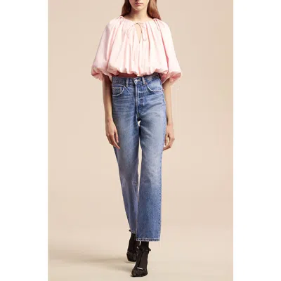 Rebecca Taylor Sateen Bubble Top In Icy Pink
