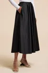 Rebecca Taylor Teechy Satin Skirt In Black In Black
