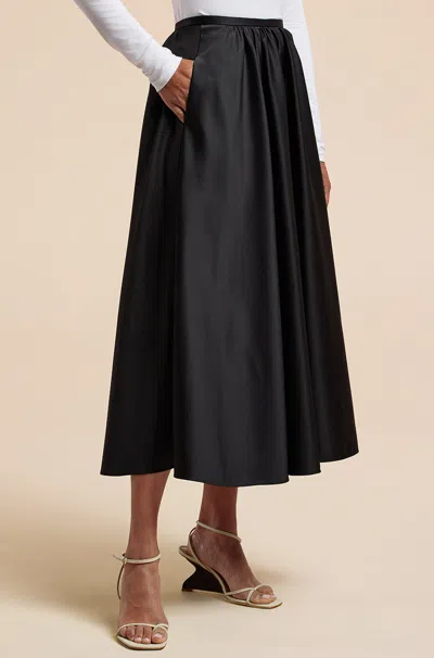 REBECCA TAYLOR SATEEN MIDI SKIRT