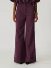 Rebecca Taylor Sateen Wide Leg Pants In Plum In Purple