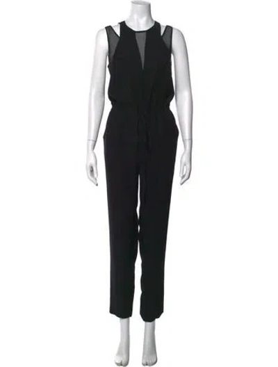 Pre-owned Rebecca Taylor Scoop Neck Jumpsuit In Black