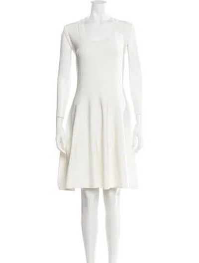 Pre-owned Rebecca Taylor Scoop Neck Knee-length Dress In Neutral