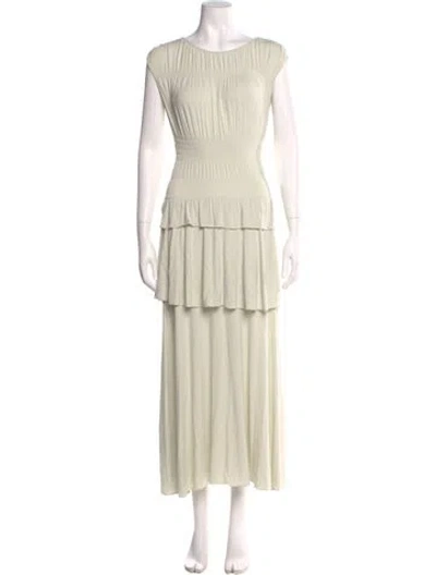 Pre-owned Rebecca Taylor Scoop Neck Long Dress In Green