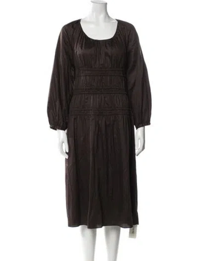 Pre-owned Rebecca Taylor Scoop Neck Midi Length Dress In Blue