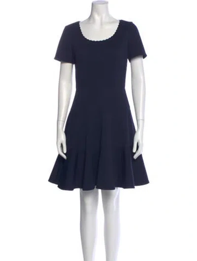 Pre-owned Rebecca Taylor Scoop Neck Mini Dress In Blue