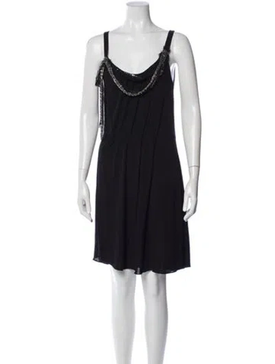 Pre-owned Rebecca Taylor Scoop Neck Mini Dress In Blue