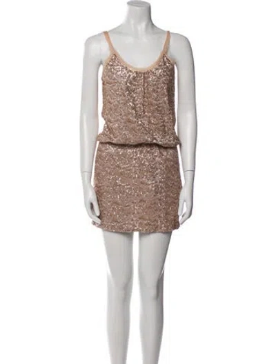 Pre-owned Rebecca Taylor Scoop Neck Mini Dress W/ Tags In Pink