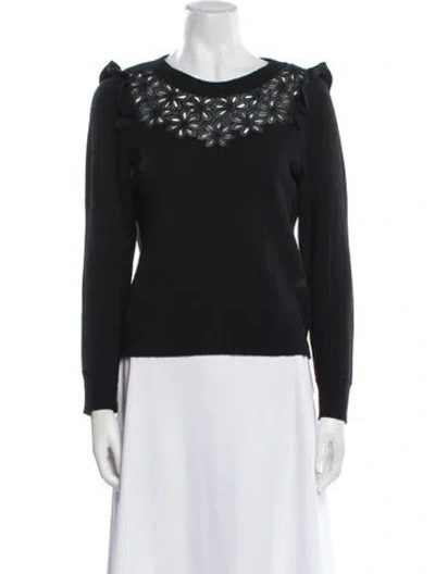 Pre-owned Rebecca Taylor Scoop Neck Sweater In Black