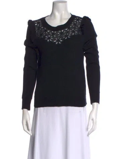 Pre-owned Rebecca Taylor Scoop Neck Sweater In Black