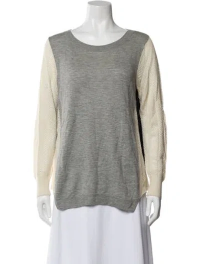Pre-owned Rebecca Taylor Scoop Neck Sweater In Gray
