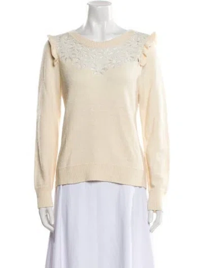 Pre-owned Rebecca Taylor Scoop Neck Sweater In Neutral