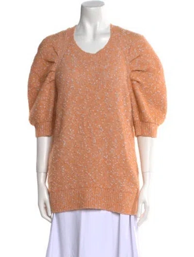 Pre-owned Rebecca Taylor Scoop Neck Sweater In Orange