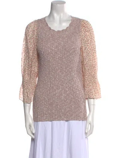 Pre-owned Rebecca Taylor Scoop Neck Sweater In Pink