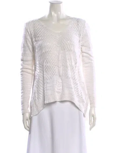 Pre-owned Rebecca Taylor Scoop Neck Sweater In White