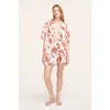 Rebecca Taylor Sea Shore Cabana Shirt In Print Red Clay Combo