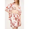Rebecca Taylor Sea Shore Miniskirt In Print Red Clay Combo