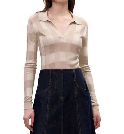 Rebecca Taylor Sheer Knit Sweater In Sand Multi In Brown