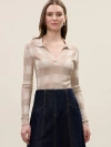 Rebecca Taylor Sheer Knit Sweater In Sand Multi