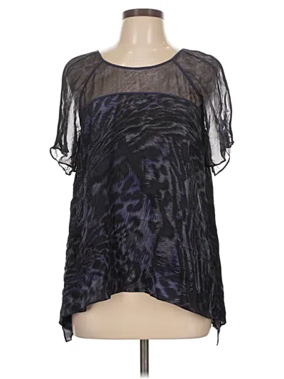 Pre-owned Rebecca Taylor Short Sleeve Blouse In Black