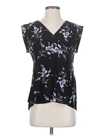 Pre-owned Rebecca Taylor Short Sleeve Blouse In Black