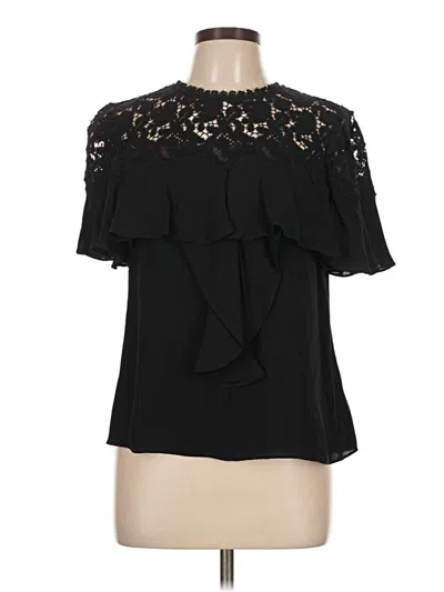 Pre-owned Rebecca Taylor Short Sleeve Blouse In Black