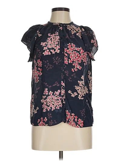 Pre-owned Rebecca Taylor Short Sleeve Blouse In Black