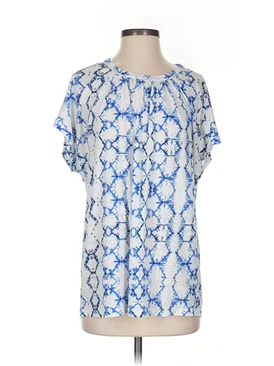 Pre-owned Rebecca Taylor Short Sleeve Blouse In Blue