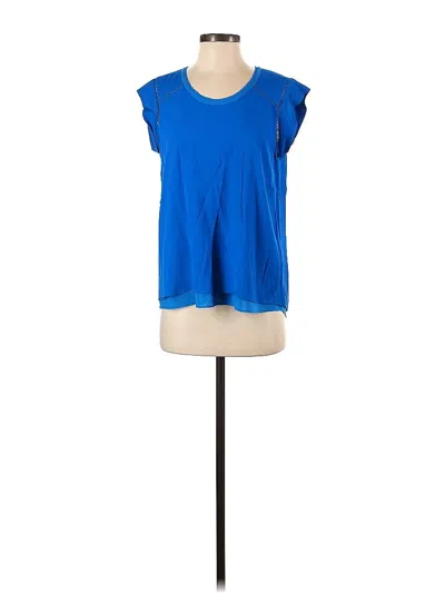 Pre-owned Rebecca Taylor Short Sleeve Blouse In Blue