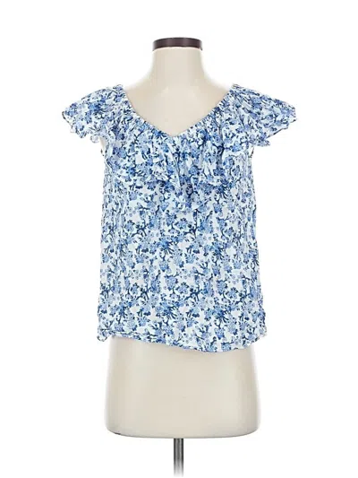 Pre-owned Rebecca Taylor Short Sleeve Blouse In Blue