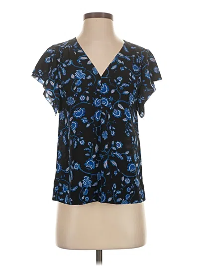 Pre-owned Rebecca Taylor Short Sleeve Blouse In Blue