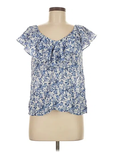 Pre-owned Rebecca Taylor Short Sleeve Blouse In Blue