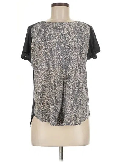 Pre-owned Rebecca Taylor Short Sleeve Blouse In Gray