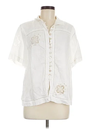 Pre-owned Rebecca Taylor Short Sleeve Blouse In Ivory