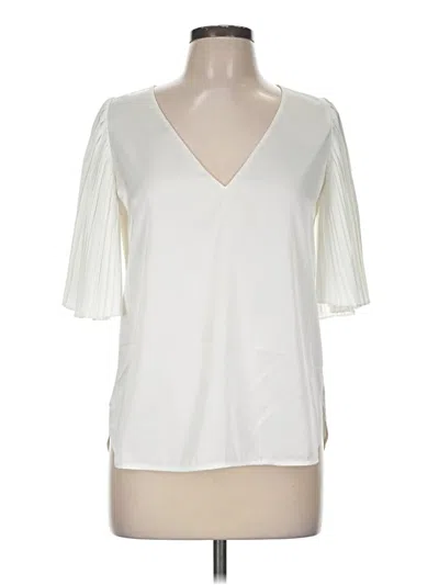 Pre-owned Rebecca Taylor Short Sleeve Blouse In Ivory