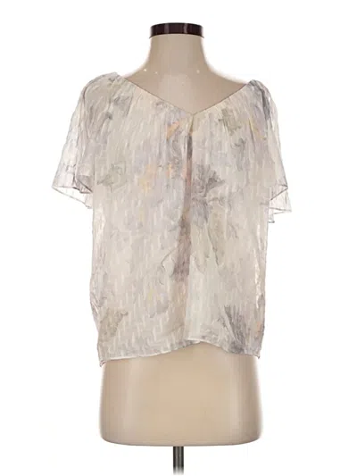 Pre-owned Rebecca Taylor Short Sleeve Blouse In Ivory