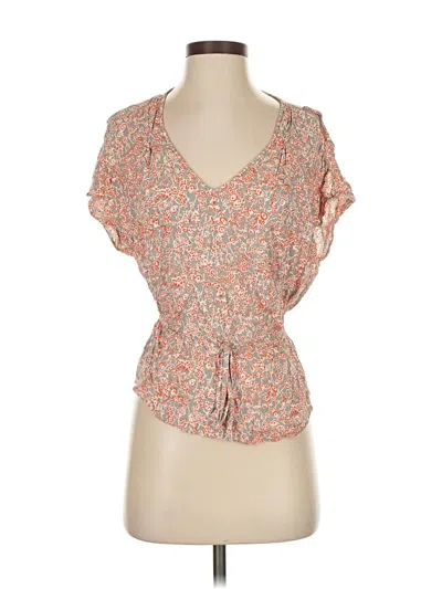 Pre-owned Rebecca Taylor Short Sleeve Blouse In Orange