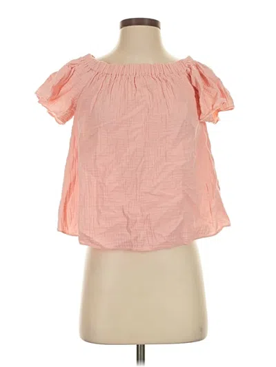 Pre-owned Rebecca Taylor Short Sleeve Blouse In Pink