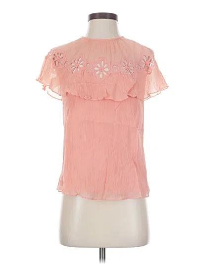 Rebecca Taylor Short Sleeve Blouse In Pink