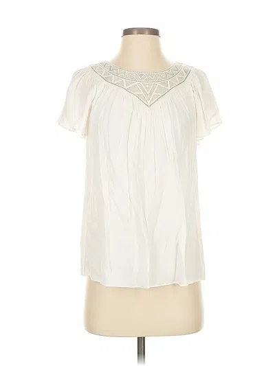 Pre-owned Rebecca Taylor Short Sleeve Blouse In White