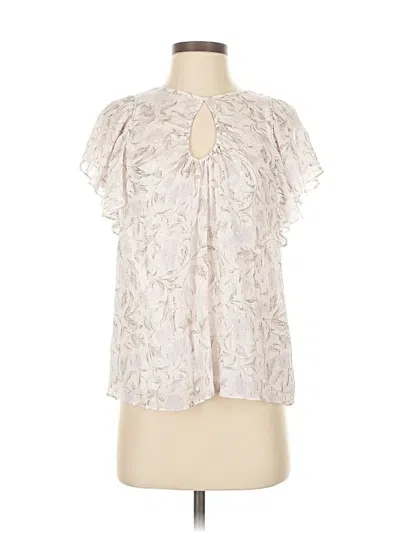 Pre-owned Rebecca Taylor Short Sleeve Blouse In White