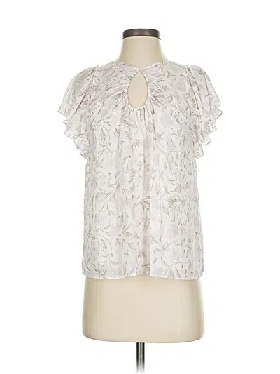Pre-owned Rebecca Taylor Short Sleeve Blouse In White