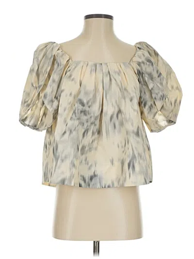 Pre-owned Rebecca Taylor Short Sleeve Blouse In White