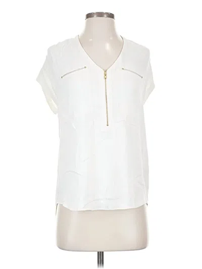 Pre-owned Rebecca Taylor Short Sleeve Blouse In White