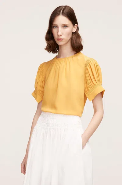 Rebecca Taylor Short Sleeve Cdc Blouse In White