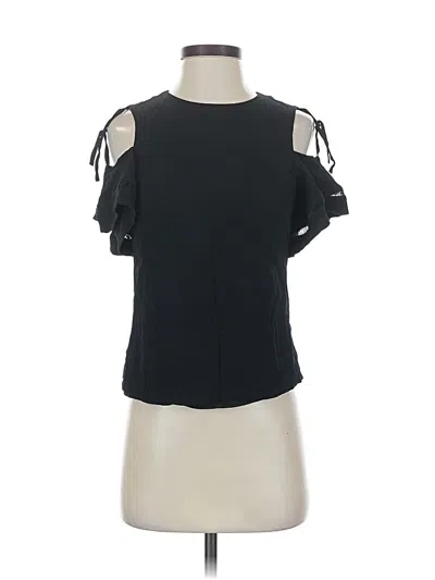 Pre-owned Rebecca Taylor Short Sleeve Top Black Cold Shoulder Neckline Tops