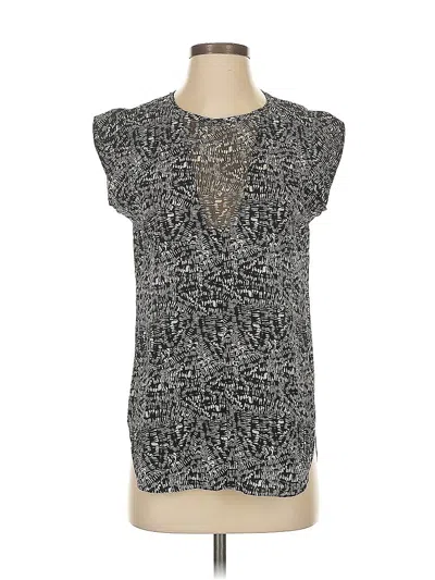 Pre-owned Rebecca Taylor Short Sleeve Top Black Keyhole Neckline Tops